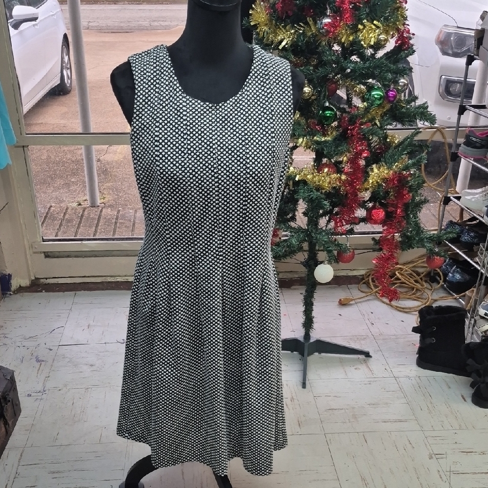 Enfocus Studio Black and White Patterned Mini Dress